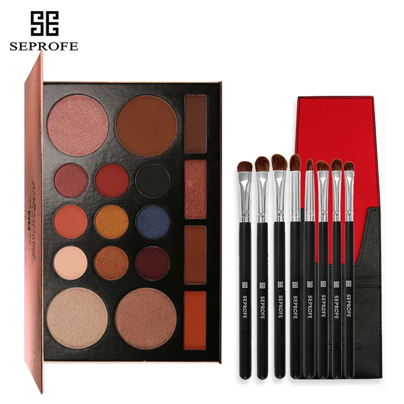 

17 Color Glitter Eyeshadow pallete Matte Shimmer Make up palette Eye shadow palette Rose Gold EyeShadow With 8 eye shadow brush
