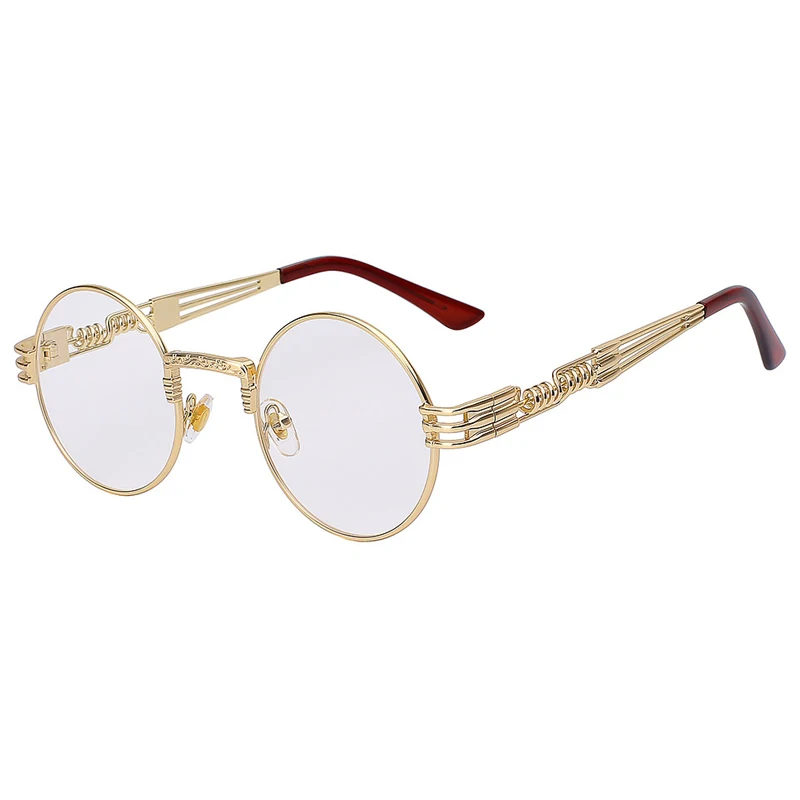 C9 Gold frame clear Winla модные дизайнерские женские мужские солнцезащитные очки классические ретро круглые линза в металлической оправе солнцезащитные очки Роскошные оттенки стимпанк Gafas WL1203 - Цвет линз: C9 Gold frame clear
