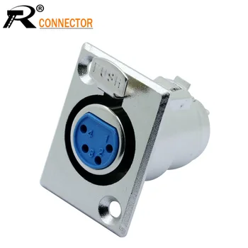 

100pcs 4 pin XLR connector YS1K3F2 Nickel Plated 3pin XLR Female jack panel mount connector Professional speaker plug powercon