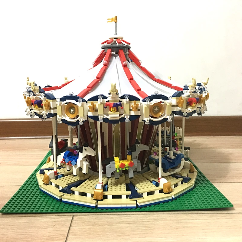 

DHL Lepin 15013 3263Pcs 15036B with Motors City Street Carousel Model Amusement Park Building Blocks Kits Toy Compatible 10196