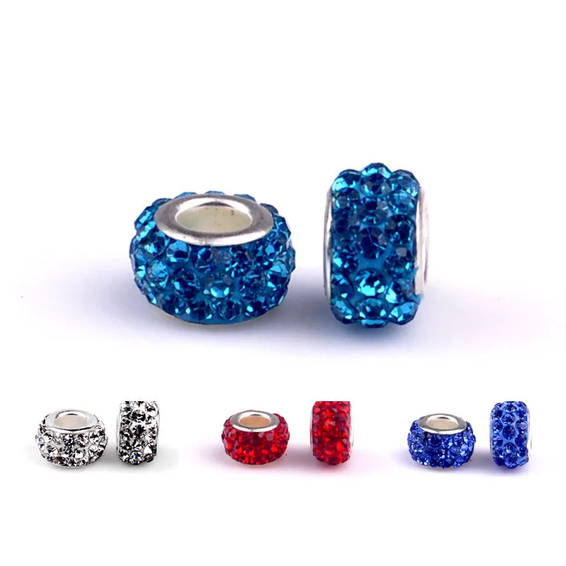 

Clay DIY Jewelry Accessories full drill beads 3 row CZ fit PANDORA bracelets wholesale accessories
