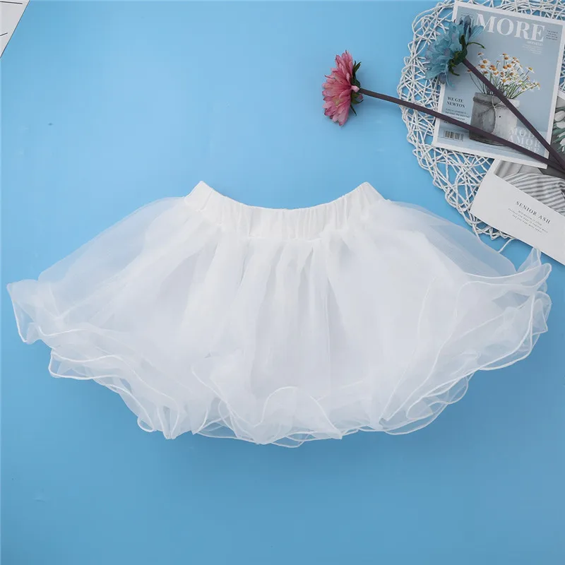 Branco Underskirt Crianças Flor Meninas Crinolina Deslizamento