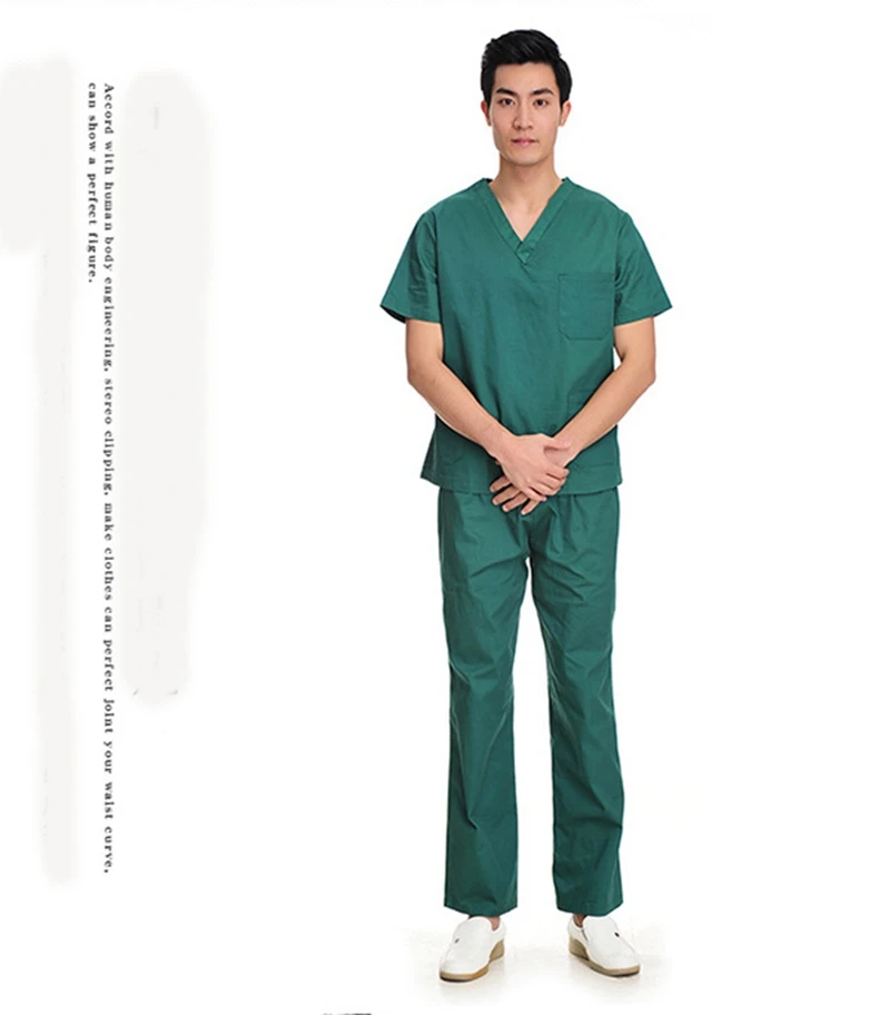 Спецодежда для врача медсестры больничный медицинский скраб комплект одежды v-образный вырез летний короткий рукав хирургический костюм высокого качества