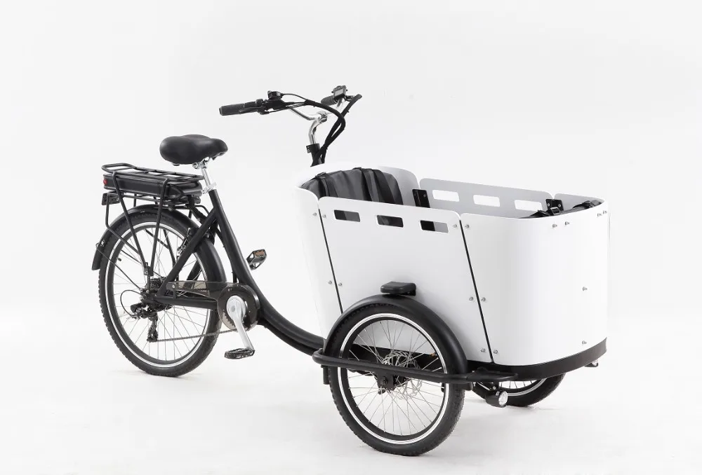 Европейские популярные bakfiets e грузовой велосипед электрический для детей с дождевиком(CNF по морю