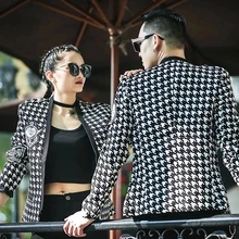 Настоящие мужские модные Хаундстут/swallowgird события/сценическое представление короткий смокинг куртка/сценическое представление/Азия Размер