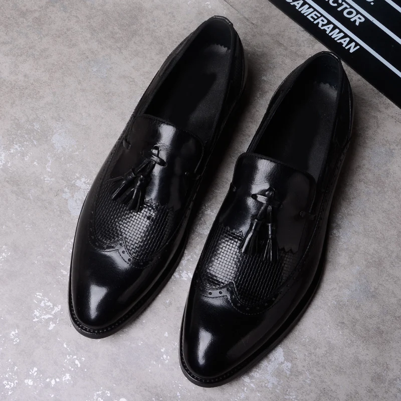 Men Business Shoes Genuine Leather Comfortable Slip-On Fashion Flats with Tassel Men Dress Shoes Oxford Shoes for Men Breathable Men Business Shoes Genuine Leather Comfortable Slip-On Fashion Flats with Tassel Men Dress Shoes Oxford Shoes for Men Breathable
