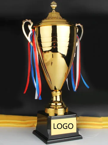 

Hot Sale Sports Athletic Award Trophy Custom Logo Cups Golden Plated Metal Cup Trophy Sports Trophies Award Medals 55cm Height
