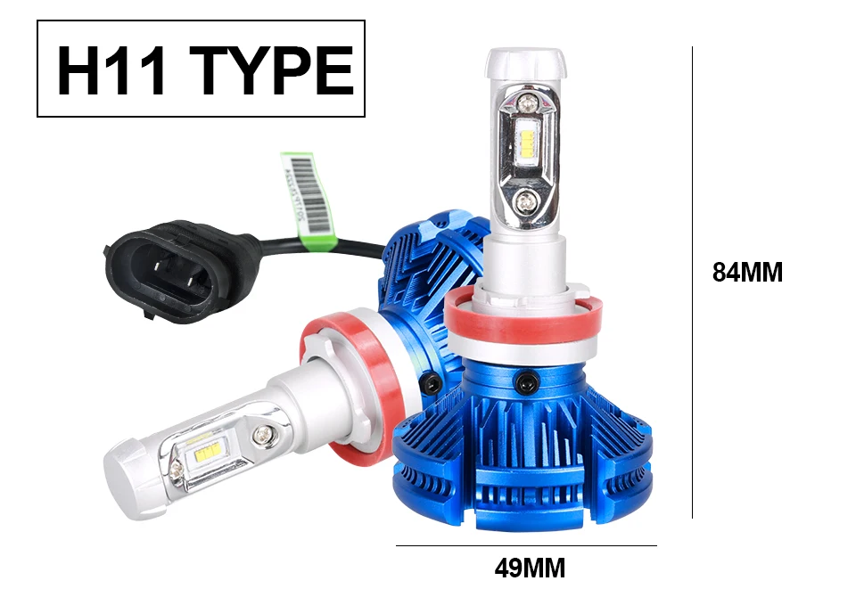 Безвентиляторный H1 H3 H4 H7 H11 светодиодный фар автомобиля лампы чипы ZES Авто подол короче спереди и длиннее сзади) Луч 72 W фары для 12000LM 6500 K 12 V 24 V для грузовиков бездорожья 4x4