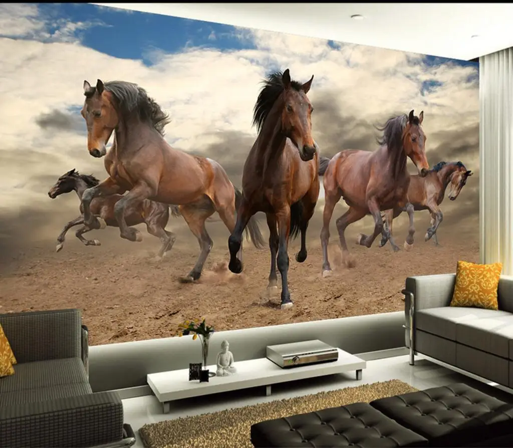 На заказ любой размер фото фон обои Pentium Horse Grassland искусство настенное покрытие