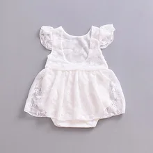 PaMaBa Baby Lace Summer Dresses Infant Toddler Jumpsuit Bebe Filles White Rompers Cotton Soft 0-2T Fashion Costume Party Robes