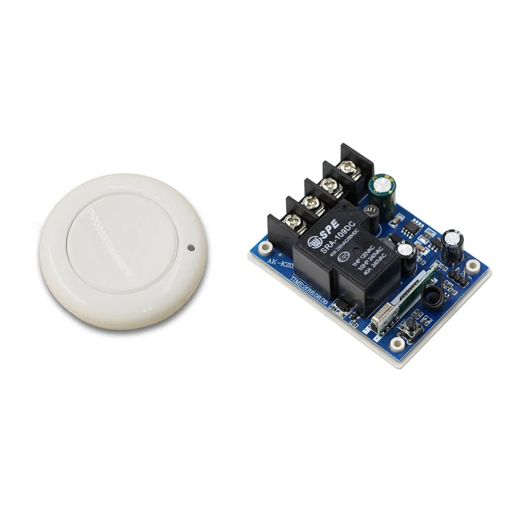 

Wide Voltage 12V 24V 36V 48 V Single Remote Control Switch Transmitter with Single Button & Receiver Three Colors