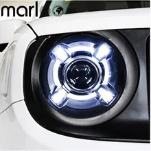 Marloo Pair For 2015 2016 2017 Jeep Renegade HID LED Headlight with DRL and Bi-xenon Projector