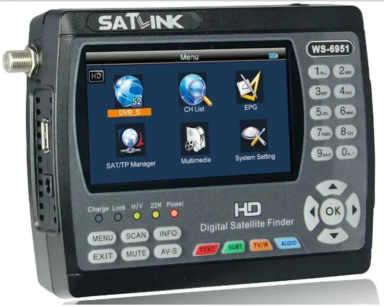 [Подлинный] SATLINK WS 6951 DVB S/S2 HD Цифровой спутниковый Finder счетчик FTA С MPEG 2/MPEG 4 и