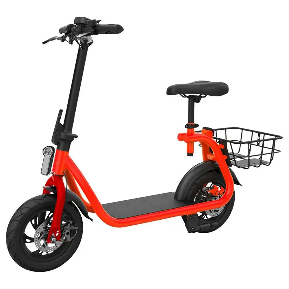 Top [Europe STOCK]Eswing M11 Folding Electric Scooter Double disc  Brake E Scooter 10AH 350W 25km/h 30KM 12 inch tire Free seat 21