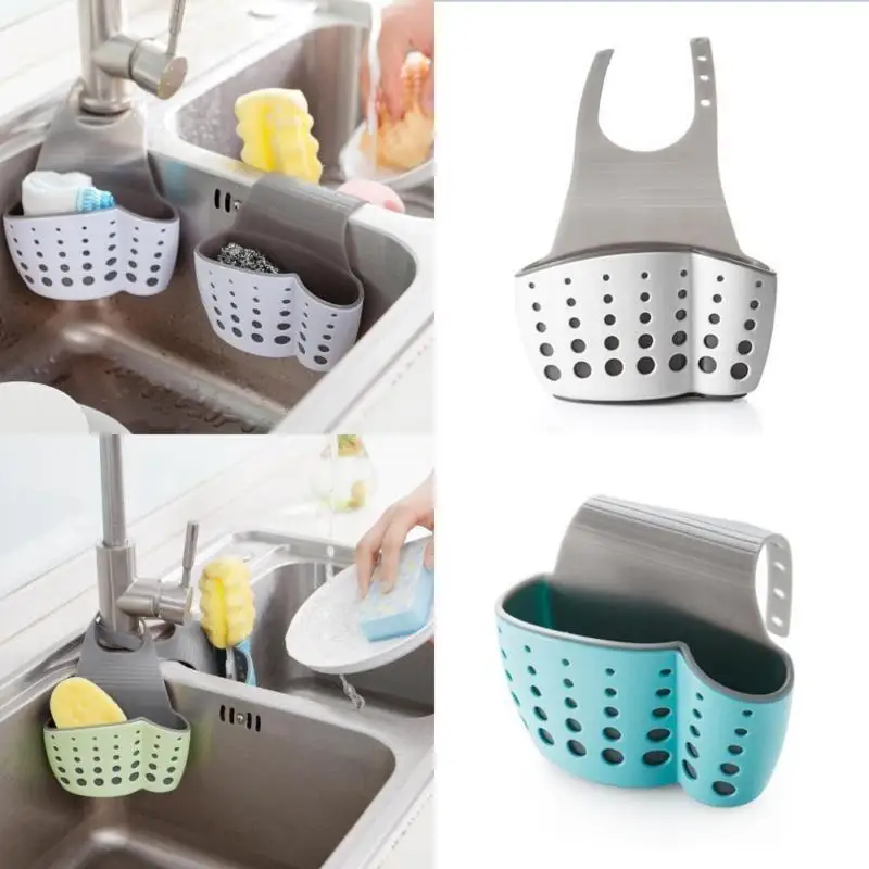 

Dish Cloths Rack Suction Sponge Hanging Creative Kitchen Sink Shelving Bag Drain Holder Kitchen Organizer and Storage