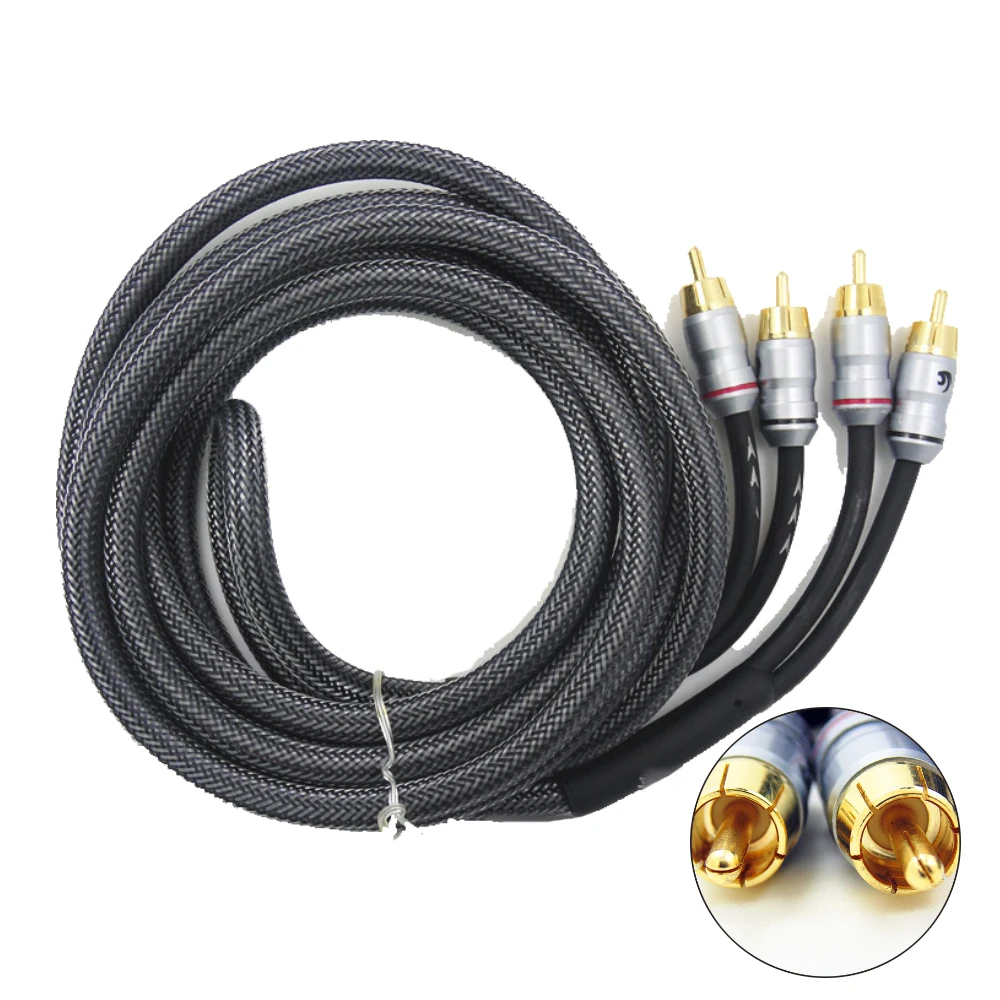 Cable amplifier subwoofer AMP RCA Wiring Kit Cable 5 m Car Audio