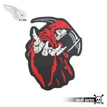 Красный Дьявол череп крутой военный байкер патч пользовательский текст MC этикетки для одежды аппликация аксессуары для одежды