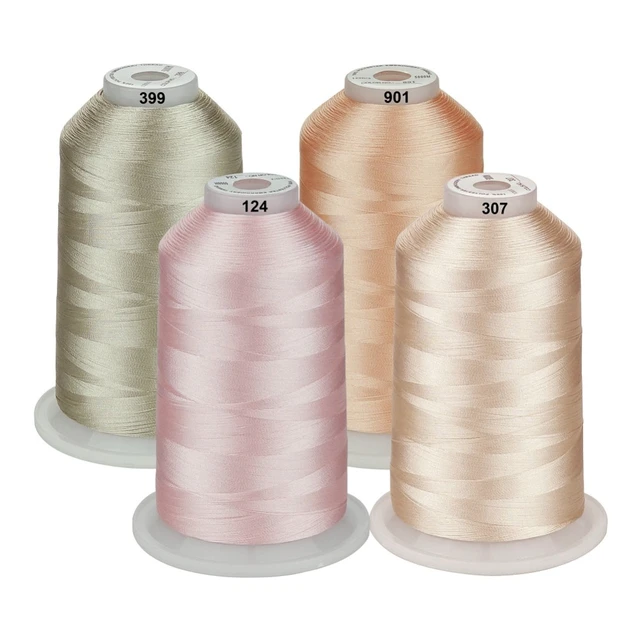 Simthread 64 Machine Embroidery Threads 5500 Yds 4 Flesh Tone Polyester  Thread 40wt For Most Home Sewing Embroidery Machine - Thread - AliExpress