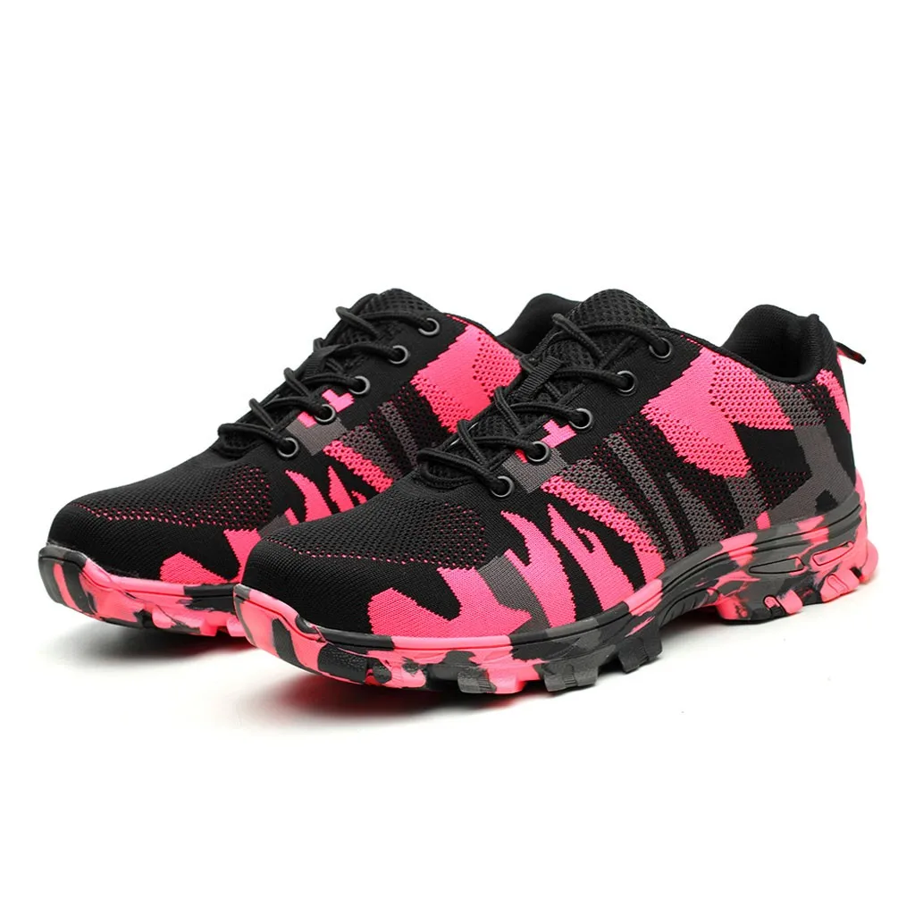 

KANCOOLD Women's Outdoor Plus Size Steel Toe Cap Work Boots Shoes Female Camouflage Puncture Proof Safety Shoes Breathable
