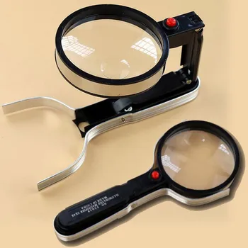 

2x 4x HD with lamp magnifying glass upright folding hand-held magnifier led for reading watch repair jewelry magnifying glass