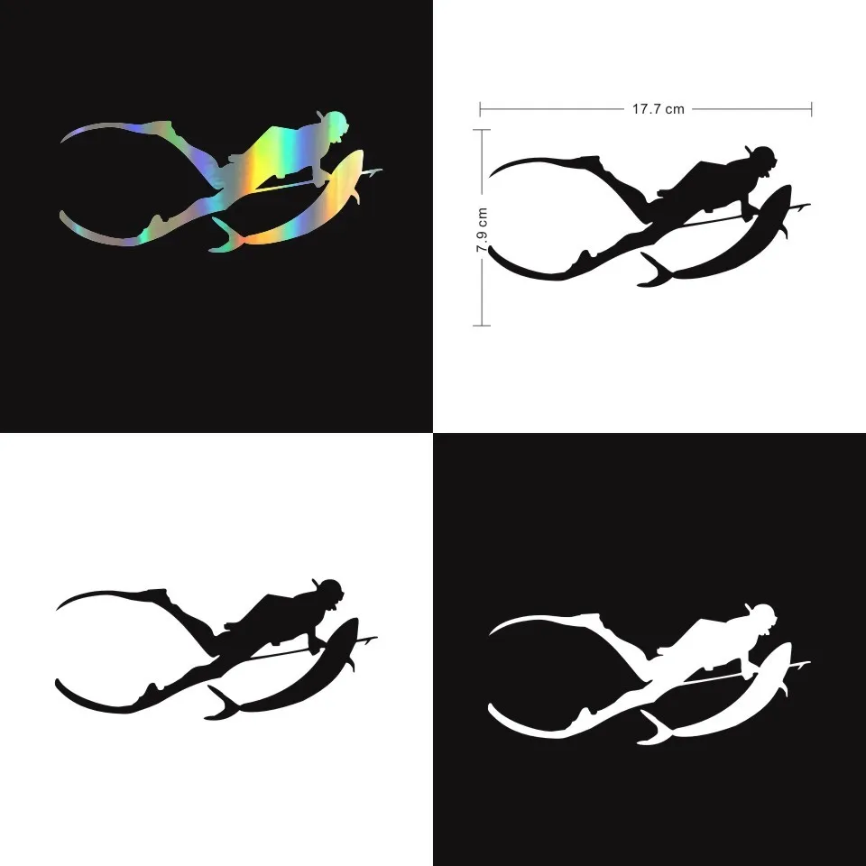 Free Diving SpearFishing Diving Snorkelling Vinyl Decal Sticker Motorcycle Decal Sticker Wall Auto Car Styling 17.77 (2)