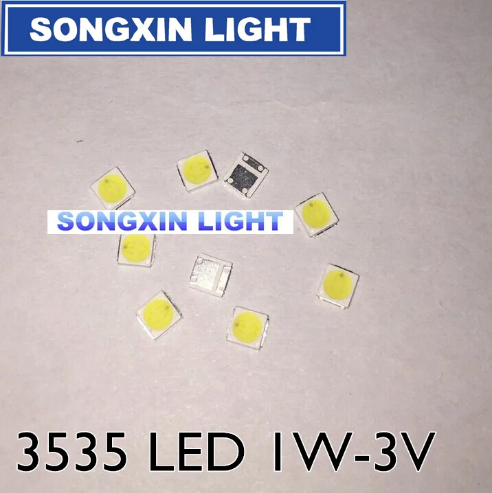 100 шт UNI светодиодный высокой мощности с подсветкой светодиодный 1 Вт 3537 3535 90LM 3 в холодный белый ЖК-подсветка для ТВ приложения