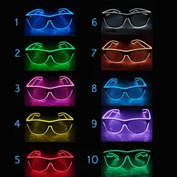 Мода СИД EL Провода Очки световой неоновый свет до свечение очки оттенки Солнцезащитные очки для женщин Костюм партии activing реквизит подарки