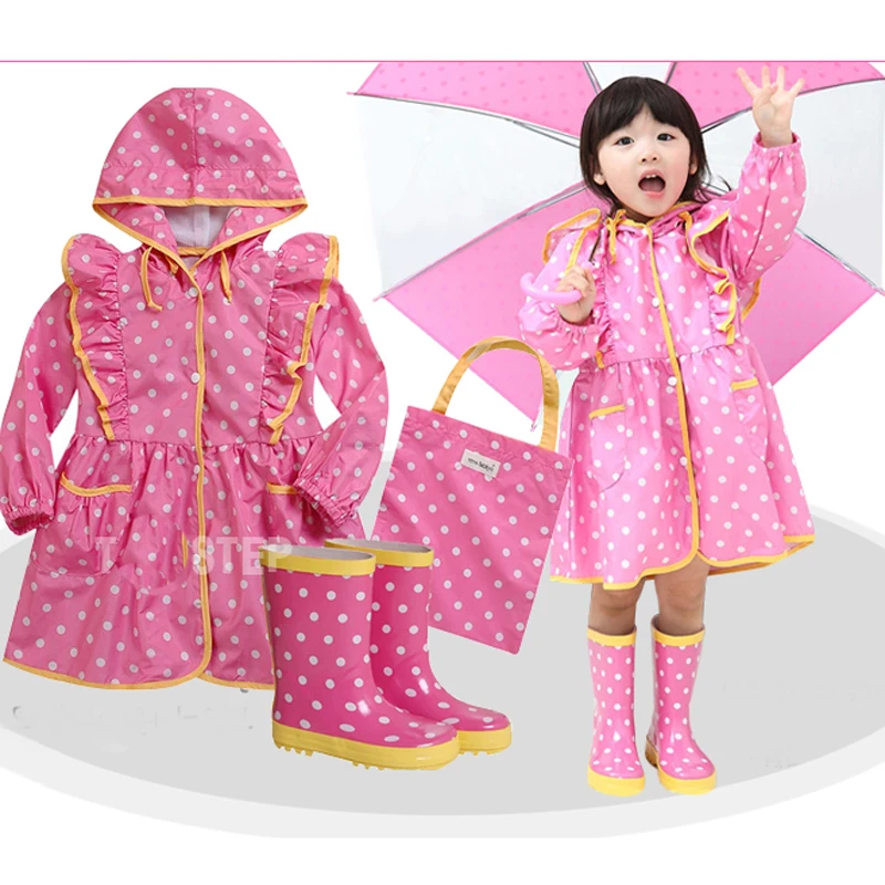 

Thicken Waterproof Rain Coat High Quality Kids Rain Suit Fun Raincoats Princess Outdoor Girls 4 Colors Raincoat Kids Poncho Z731