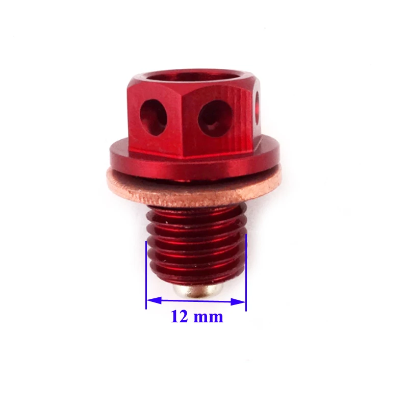 XLSION 4 шт. M12x1.5 красный масла магнитного стока болт разъем для китайский двигателя 50cc-160cc Lifan YX Loncin Пит Байк