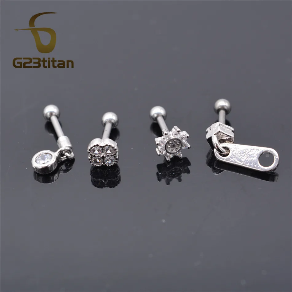 G23titan Ear Piercings Jewelry Mens Womens 16G 6mm Labret Studs for Lobe Tragus Piersing Fashion Ear Plugs Barbell