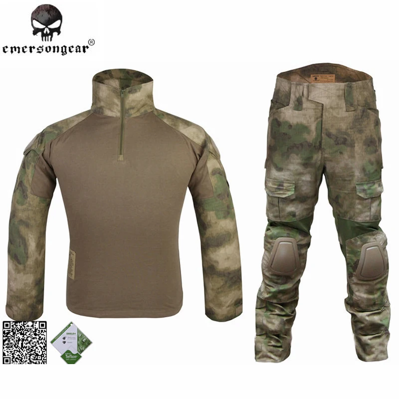 

DHL FREE SHIPPING ! Emerson BDU Gen2 Combat Shirt & Pants & Pads  A-TACS/FG EM6922