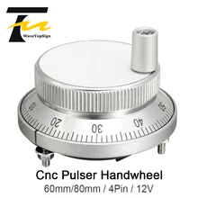 Wavetopsign CNC маховик генератора Диаметр 60 мм или 80 мм voltgae импульсный 25 DC12V 4 контакта с ЧПУ машина ручной импульсный кодер генератор