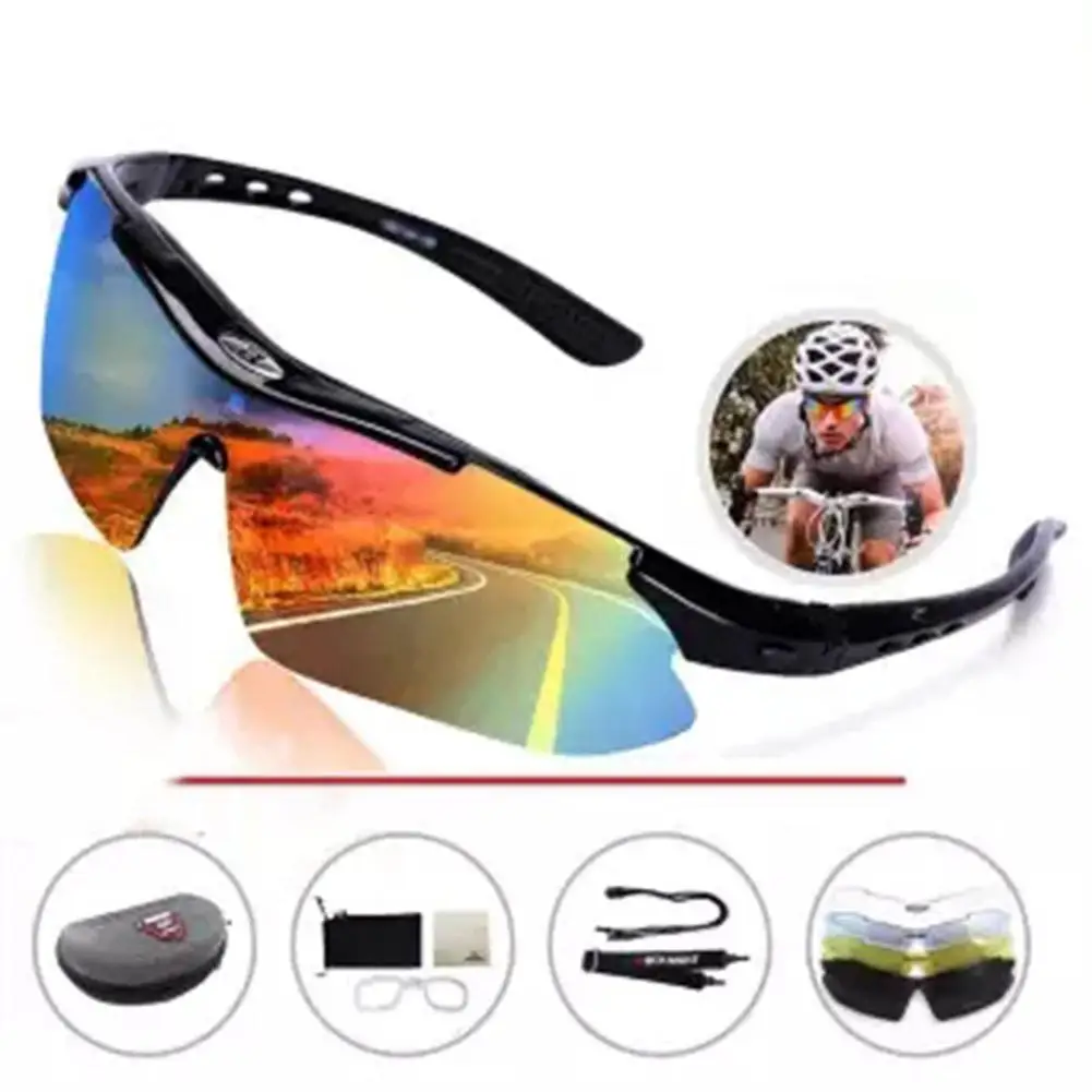 

Unisex Sports Cycling Sunglasses Running Glasses with 5 Interchangeable Lenses