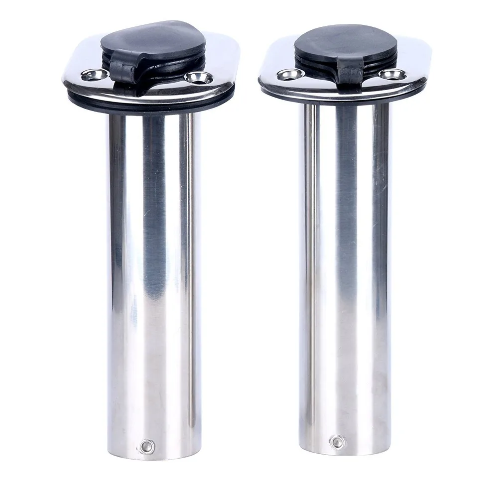 2X Rod Holder Flush Mount Stainless Steel Fishing Rod Holders 15 Degree