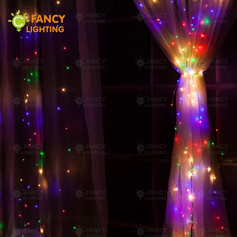 

400 Led RGB string lights EU Plug 2Mx2M 220V Waterproof Outdoor fairy lights for home/Christmas/Wedding/Party/holiday decoration