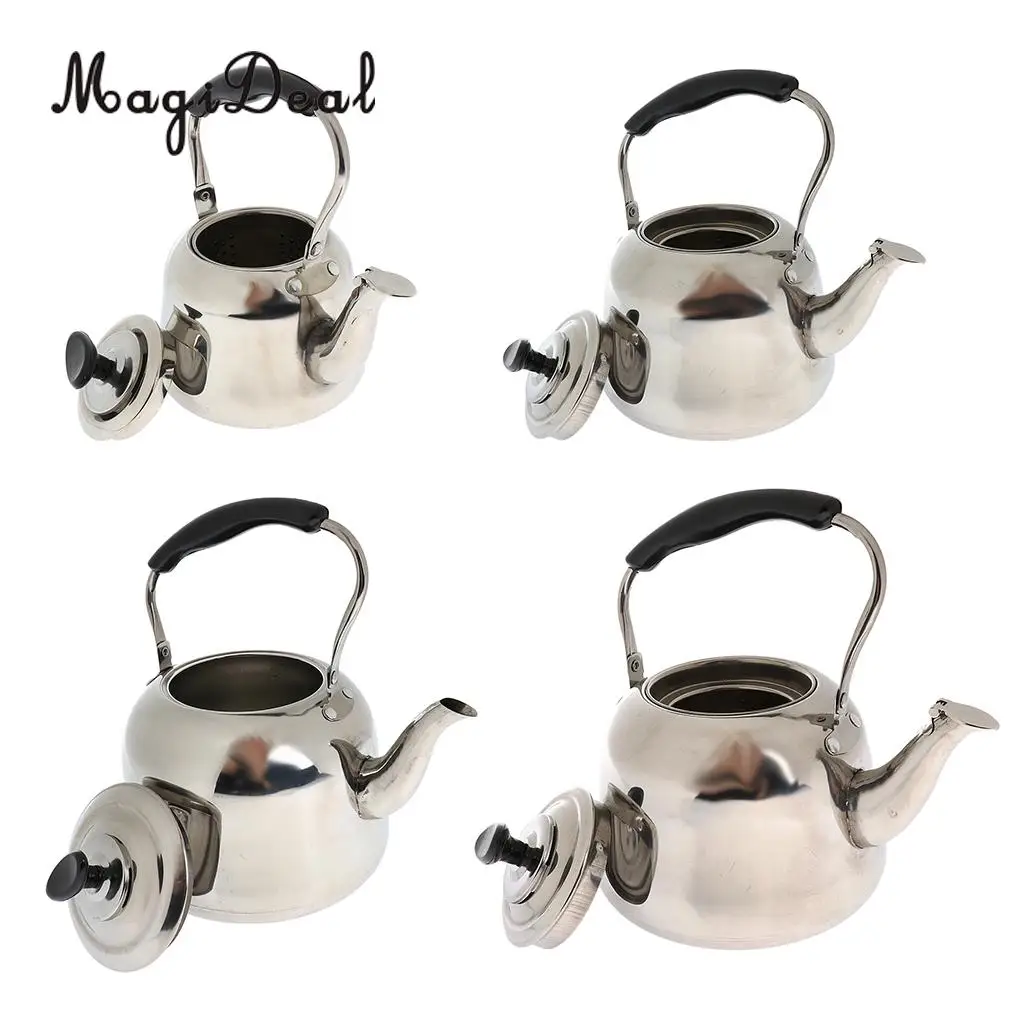 Whistling Kettle Stainless Steel Camping Kitchen Tea Coffee Water Pot 1L - 4L