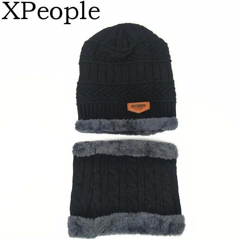 

XPeople Winter Beanie Hat Scarf Set Warm Knit Hat Thick Knit Skull Cap for Men Women Fleece Lined Winter Hat