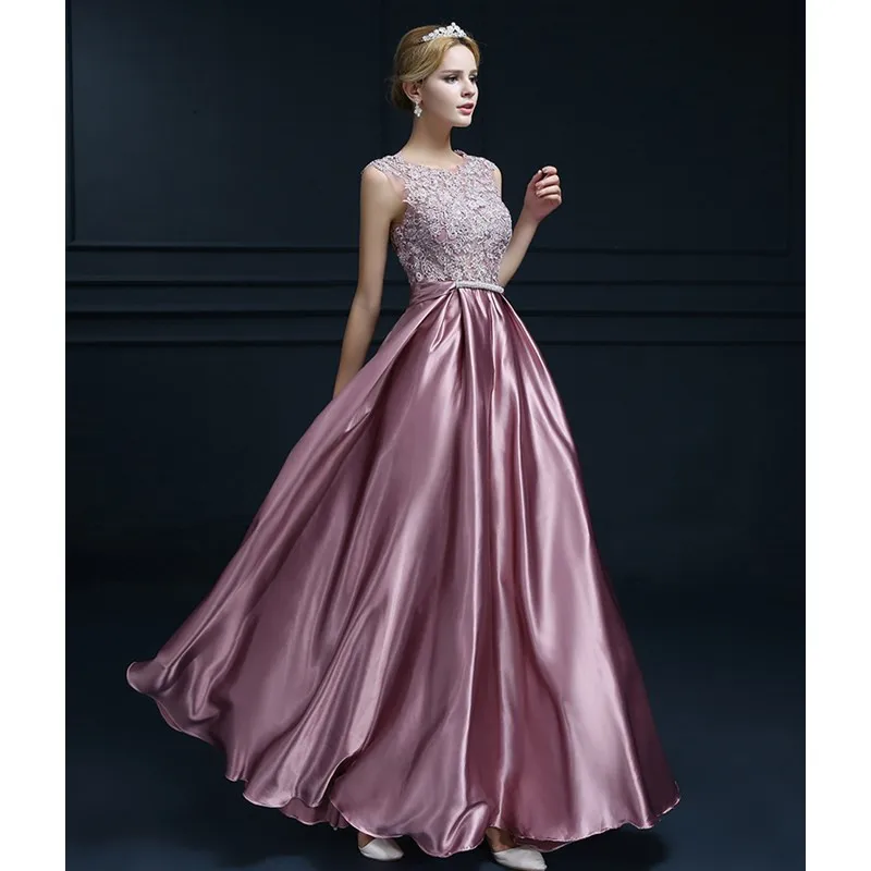 satin long frocks for ladies