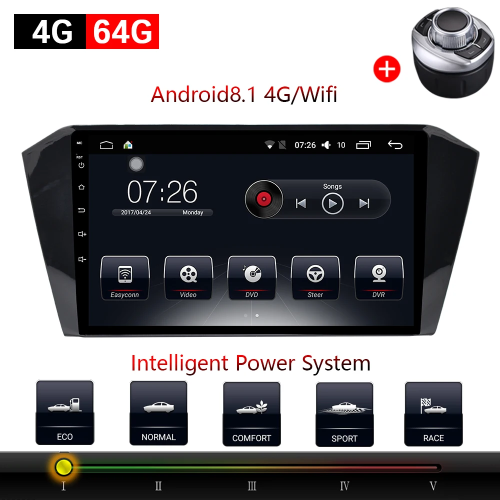 Автомобильный мультимедийный плеер 1 Din Android 8 автомобильный DVD для VW/Volkswagen Magotan/Passat