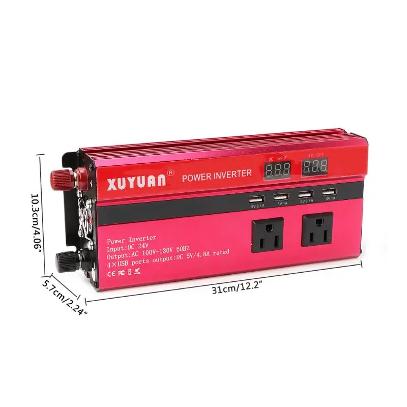  Inversor de energía Solar para coche de 5000W LED DC12/24 V a AC110/220 V convertidor de onda sinus