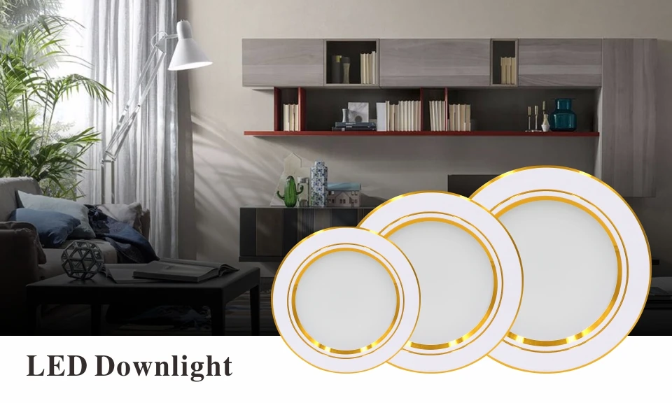 Led Downlight 5W 9W 12W 15W 18W 220V LED Ceiling bathroom Lamps living room light Home Indoor Lighting Warm White Cold White