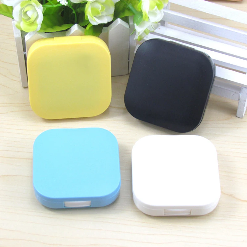 

2019 colored Contact Lens Case With Mirror Colored Contact Lenses box eyes contact lens container Lovely Travel kit box 555-02