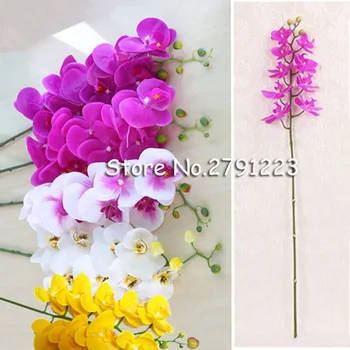 

5Pc PU Orchids Large Size Latex Orchid Artificial Phalaenopsis for Wedding Centerpieces Home Decorative Flowers