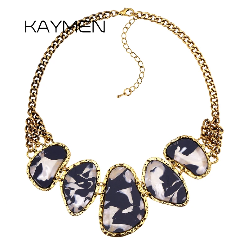 

KAYMEN Factory Price Wholesale Bohemian Acrylic Pieces Vintage Necklace Pendant for Women Fashion Choker Necklace Jewelry