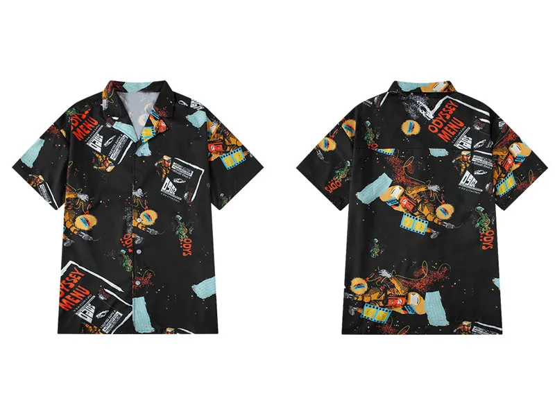 Astronaut Graffiti Ink Print Dress Shirts 1