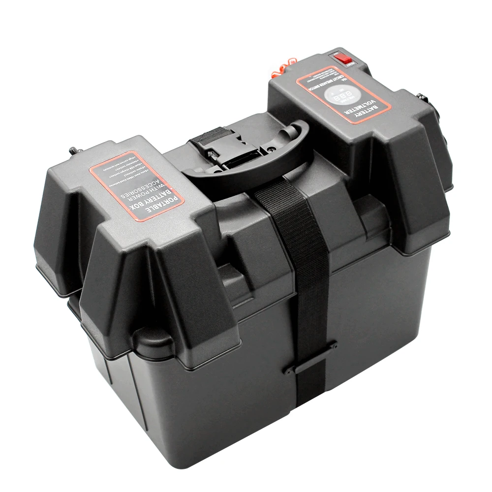 

Multifuctional Machine 12V Battery Box USB Car Charger with LED Voltmeter Display Screen for Car Truck Boat Trailer RV 2019