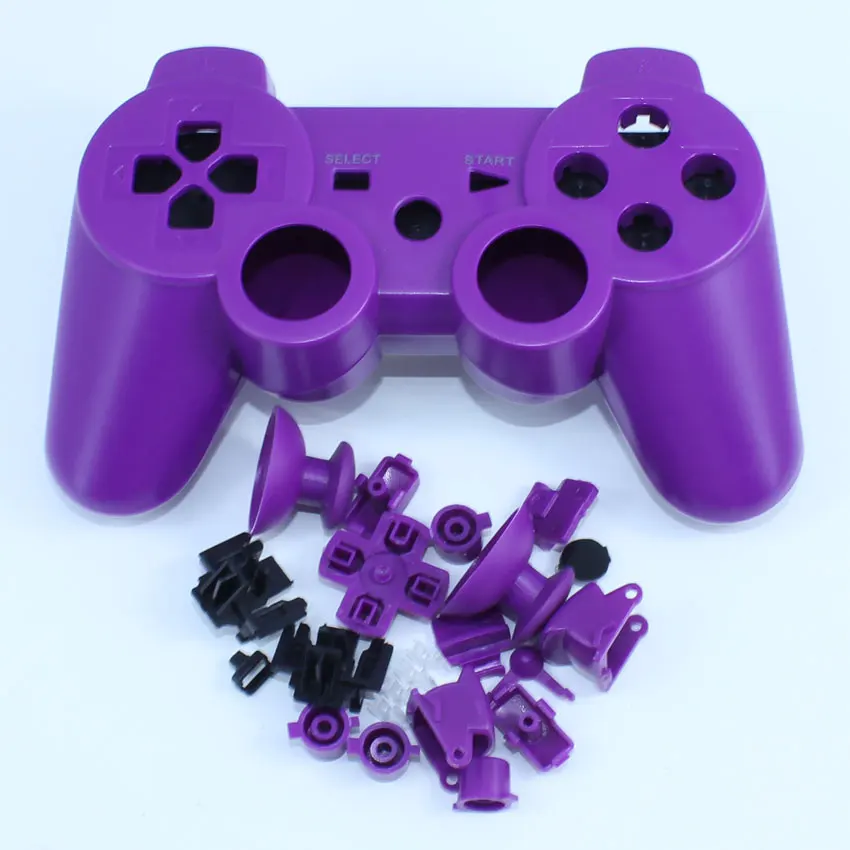 YuXi для playstion 3 беспроводной контроллер корпус Оболочка Чехол с полными кнопками аксессуары комплект для sony ps3 контроллер оболочки - Цвет: Purple