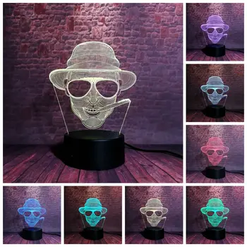 

Light-up Smoking Man Figure Model 3D Nightlight Visual Illusion LED 7 Colors Changing Light Luminous Toys