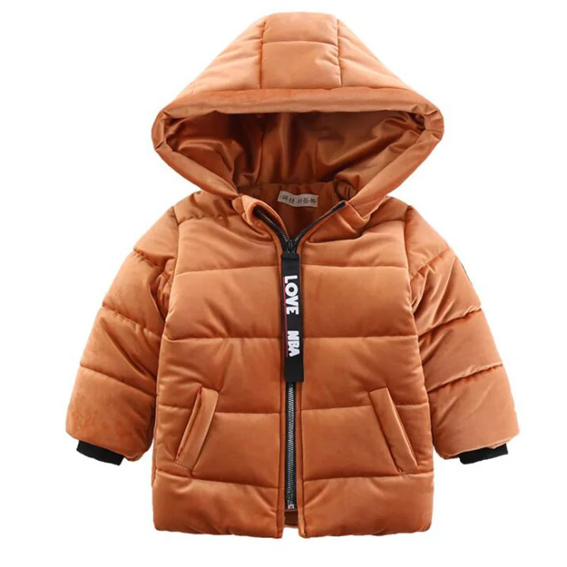 

Winter warm gold velvet jacket for boys kids solid hooded down jacket for boys children coats outwear boy clothes new fashion