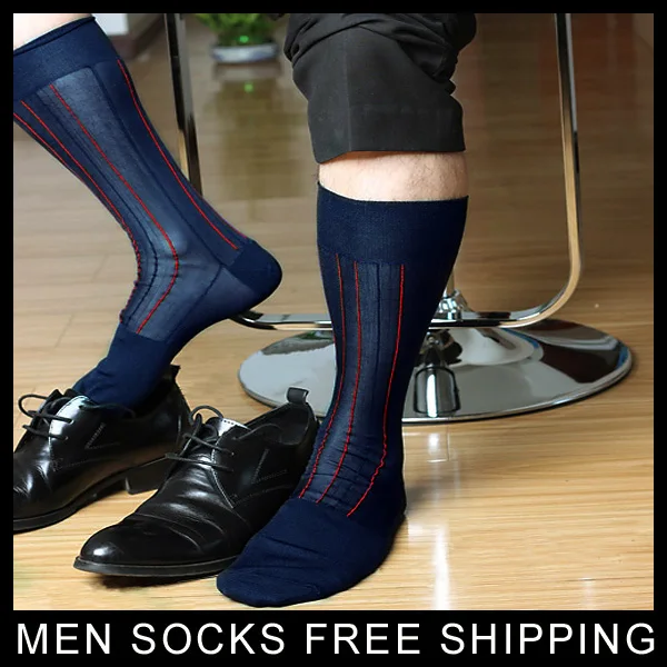 Нейлоновые носки для мужских полосатых шелковых строгий костюм, сексуальные прозрачные носки TNT, высококачественные мужские формальные Фетиш носки - Цвет: Navy